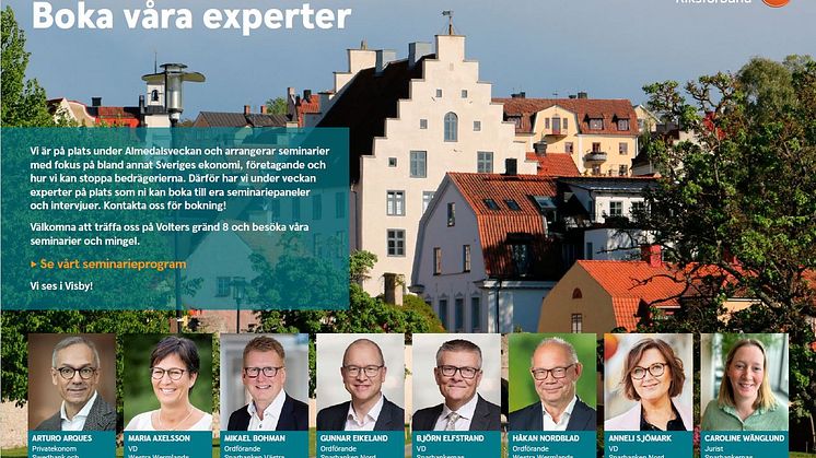 Sparbankernas experter på plats i Visby under Almedalsveckan