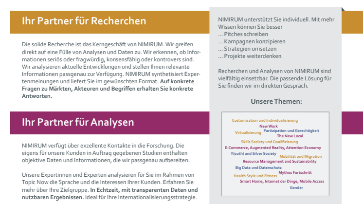 NIMIRUM Wissen schafft Werte