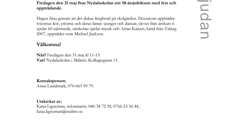 Nydalaskolan fyller 50 år!