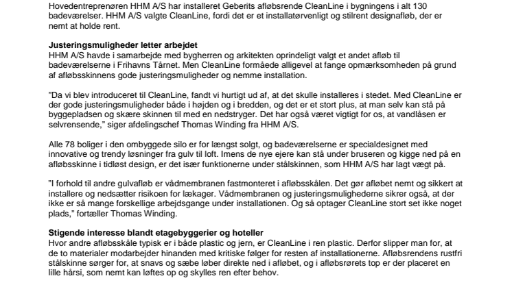 Nyt installatørvenligt designafløb til 78 luksusboliger 