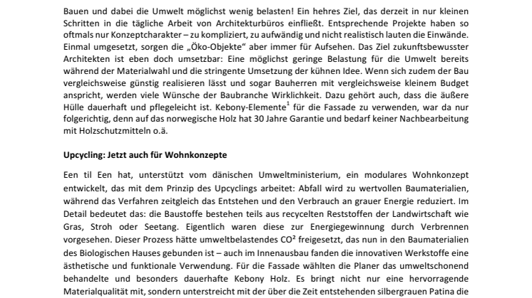 Das biologische Haus mit Kebony - modular und 100% nachhaltig