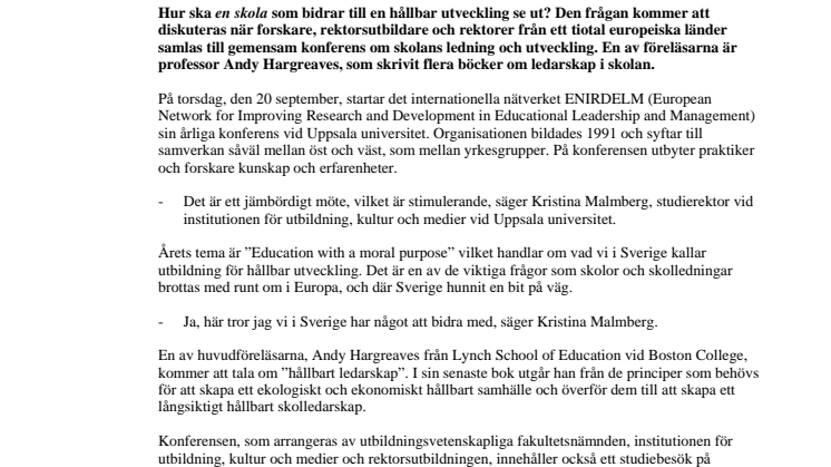 Utbildning för hållbar utveckling diskuteras
