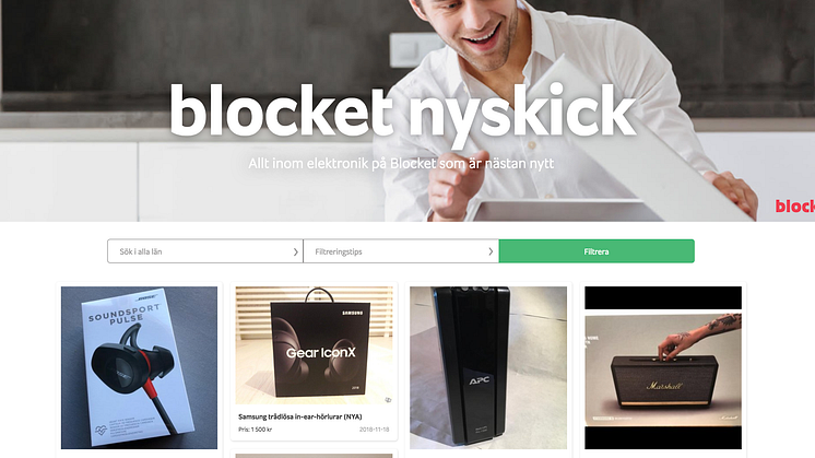 Blocket lanserar "nästan ny" elektronik