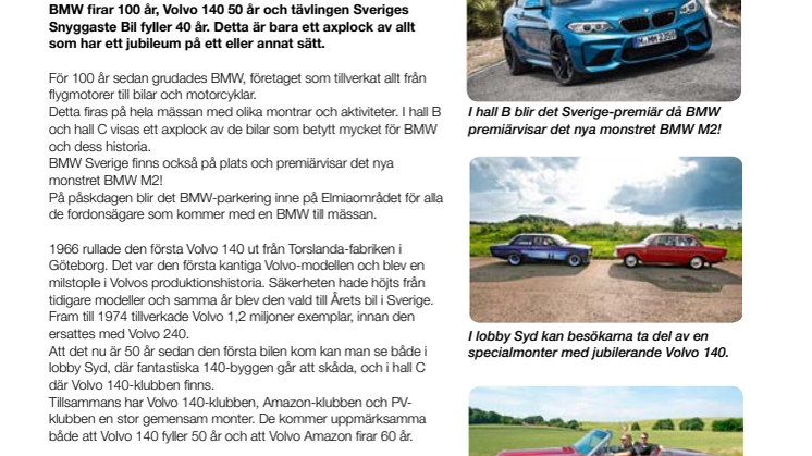 Jubileum på Bilsport Performance & Custom Motor Show