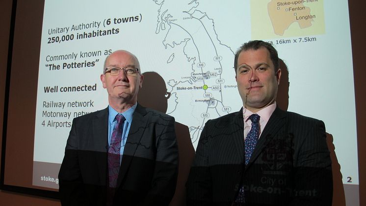 Andrew Briggs och Sébastien Danneels från City of Stoke-on-Trent på besök i Sverige.