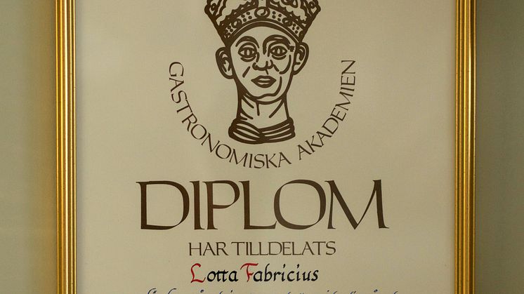 Gastronomiska Akademiens diplom