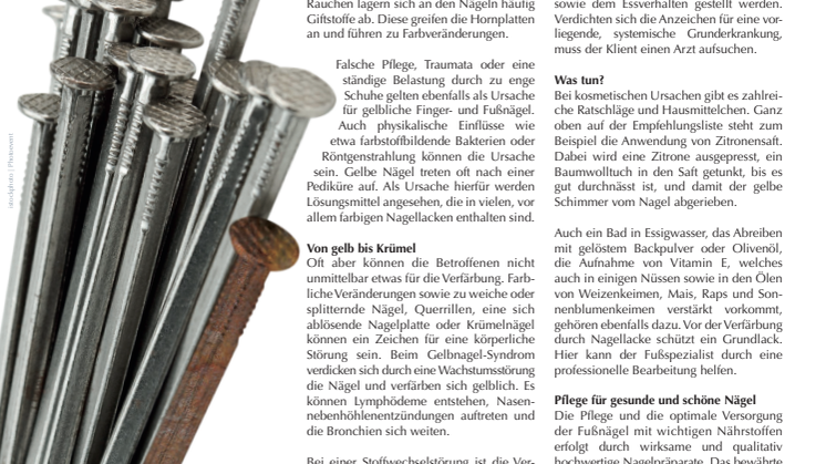 Gelb gefärbte Nägel: Unzählige Ursachen