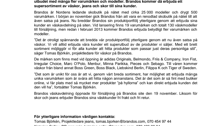 Nordens ledande skobutik på nätet satsar på väskor
