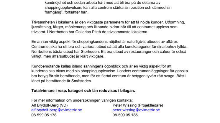 Vad tycker shoppingkunderna i Norrbottens län