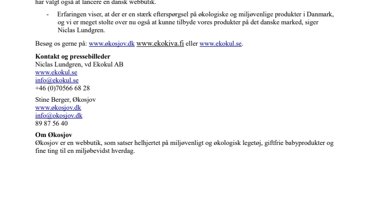 Ny webbutik med økologisk legetøj og babyartikler