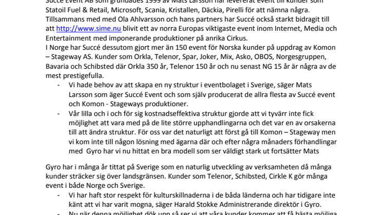 Spännande nyhet i event Sverige