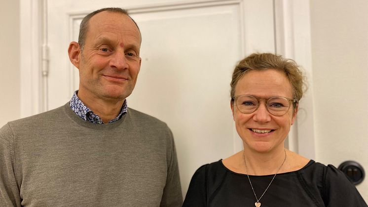 Staffan Dahlström, vd GBJ Bygg, Kristina Thorvaldsson exploateringsansvarig GBJ Bygg