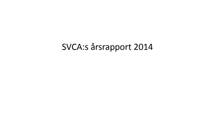 SVCA:s årsrapport