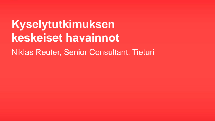 Eettiset yt:t – voiko niitä käydä?: Niklas Reuter: Kyselytutkimuksen keskeiset havainnot