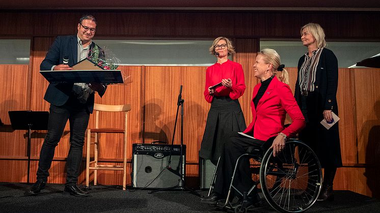 George Nikolakopoulos, Birgitta Bergvall-Kåreborn, rektor vid Luleå tekniska universitet, Anna Edin och Carola Ärleborg, Nordea Norrlandsfonden
