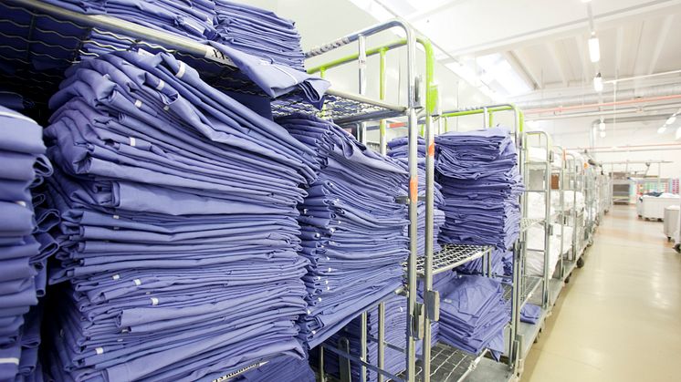 På Textilia tvättar man över 100 ton arbetskläder och textilier varje dag. 