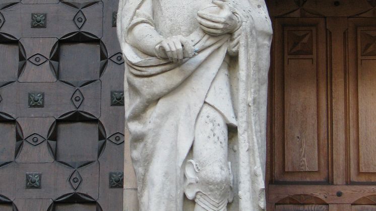 Statue of Saint Erik outside Uppsala Cathedral
