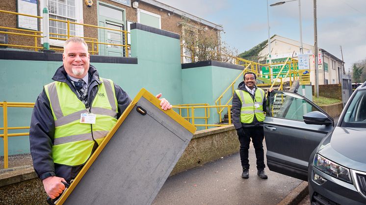 Ewell East station - mobile team members Trevor Leahy (left) and Osondu Nworu are ready to assist