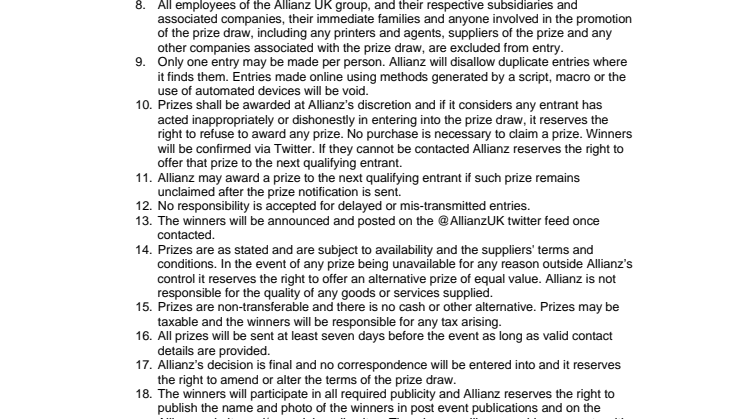 Allianz Twitter Competition: 10 pairs of tickets for Saracens vs Toulouse