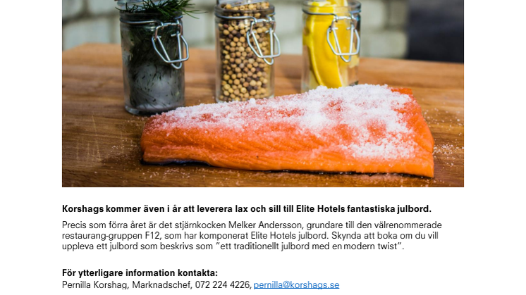 Lax och sill från Korshags på Elite hotels julbord	