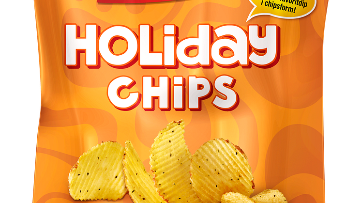 Nyhet! Estrella Holiday Chips – Sveriges största dip, nu i chipsform.