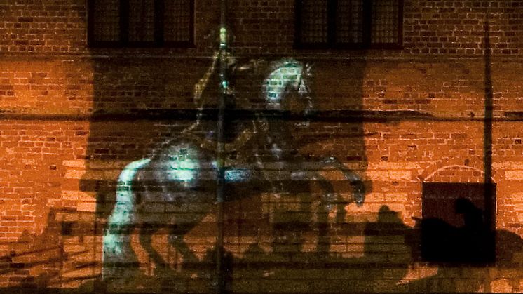 Ljusshow på Malmöhus slotts fasad under :by Light