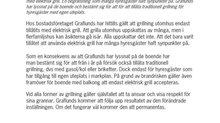 Tillåtet att grilla på egen uteplats