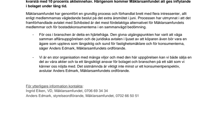 Mäklarsamfundets årsmöte tar ställning för Hemnet