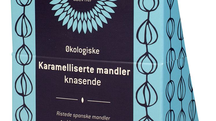 Helios karamelliserte mandler knasende økologisk (skrå)