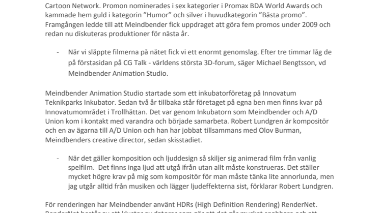 Meindbenders nya promos för Cartoon Networks imponerar inom animationsvärlden