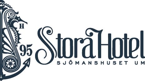 Stora Hotellet logotype blue/w