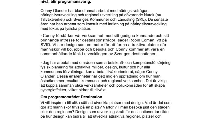 SVID bidrar till att skapa attraktiva destinationer