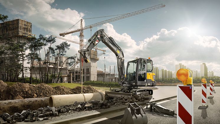 Volvo EC60E hjulgrävare med Leica grävsystem är den modell som dominerar i ordern från YrkesAkademin