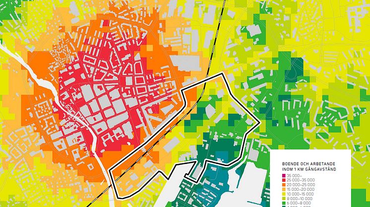 Densitet Västerås stadskärna idag