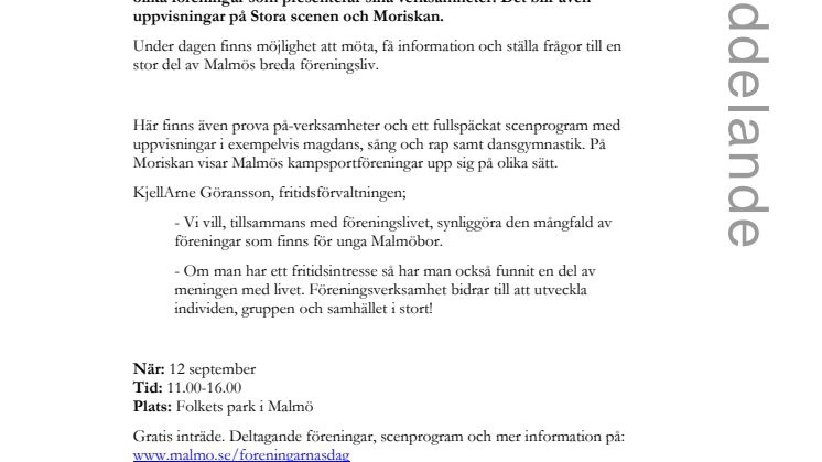 Föreningarnas dag 12 september