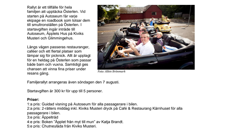 Familjär bilresa på Österlen