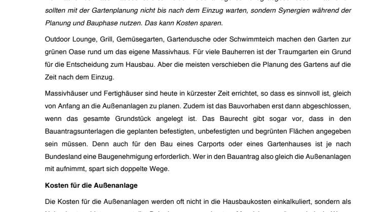 Der Garten macht Massivhaus zum Traumhaus 