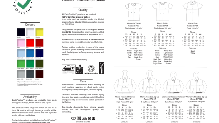 Earth Positive - Product Information Sheet