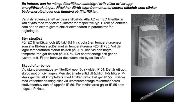 Smarta tillbehör för filterfläktar