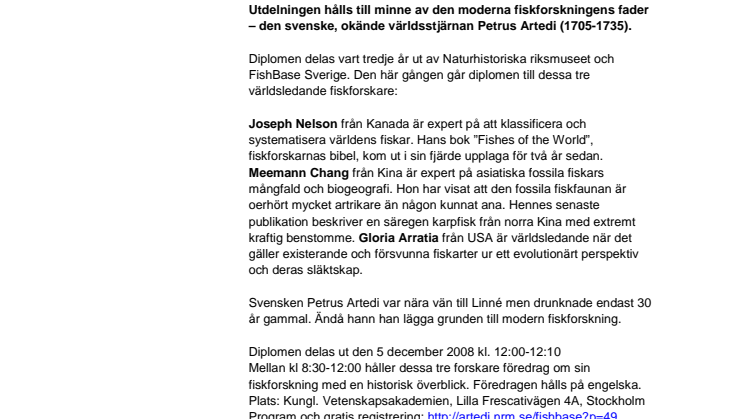 Diplom till världens bästa fiskforskare