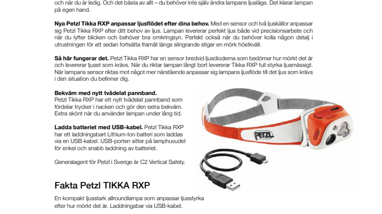 Petzl Tikka RXP – alltid bästa ljuset med ny ljusteknologi