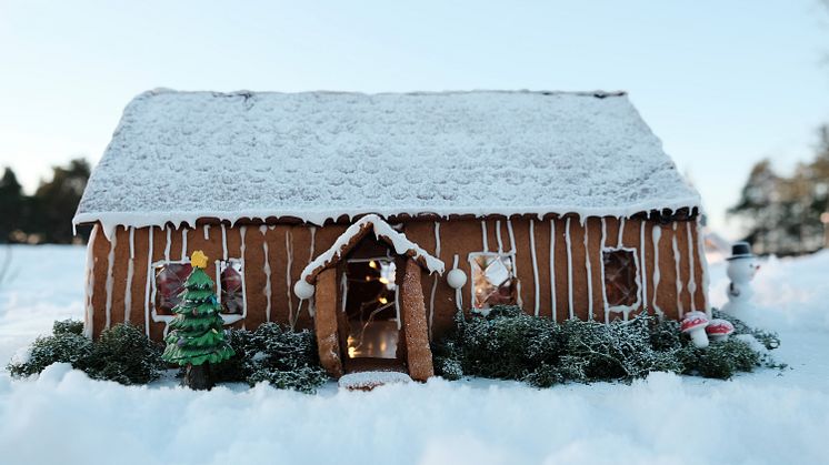 Bygg ett pepparkakshus från Älvsbyhus så skänker vi pengar till Barncancerfonden i jul
