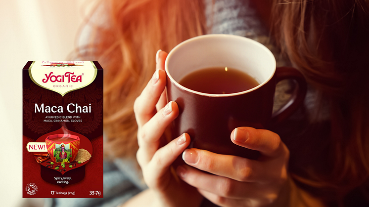 Mausteinen ja lämmittävä Yogi Tea Maca Chai syksyn pimeneviin iltoihin