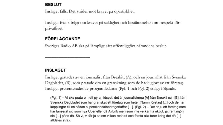 Beslut Granskningsnämnden fäller P3.PDF