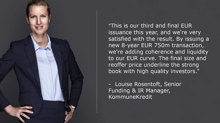 KommuneKredit launches new 8-year EUR 750 million benchmark