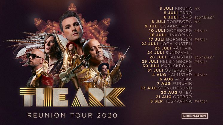 The Ark flyttar sin reunion-turné till 2021