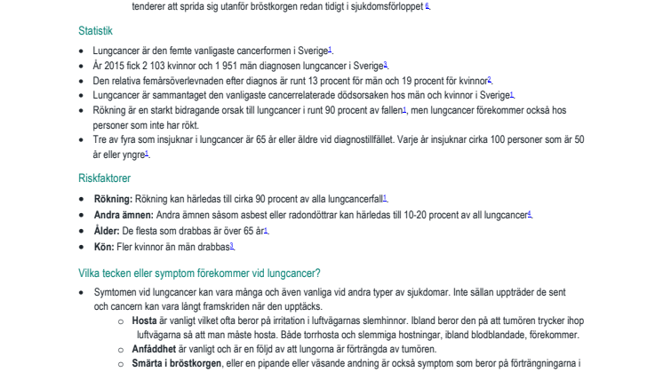 Fakta om Lungcancer