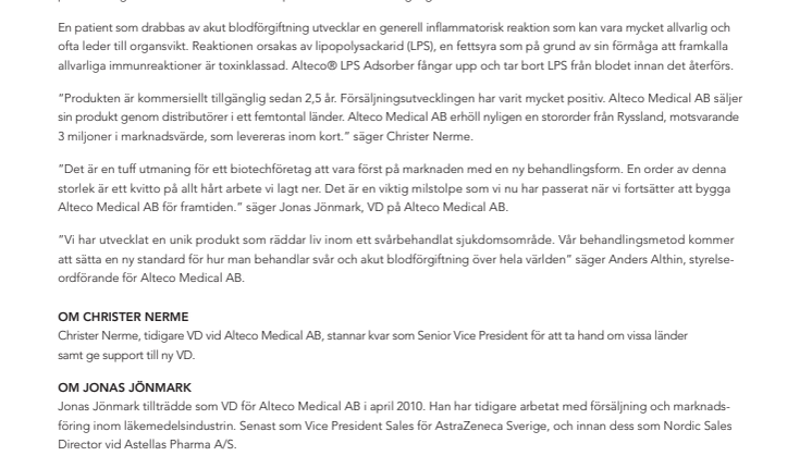 INTERNATIONELLT GENOMBROTT FÖR SVENSKT BIOTEKNIKFÖRETAG  