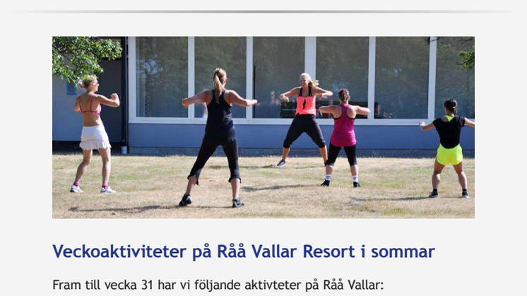 Nordic Camping & Resort Nyhetsbrev Juli