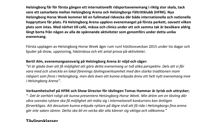 Rejält med hästkrafter i Helsingborg Arena under HELSINGBORG HORSE WEEK 2015